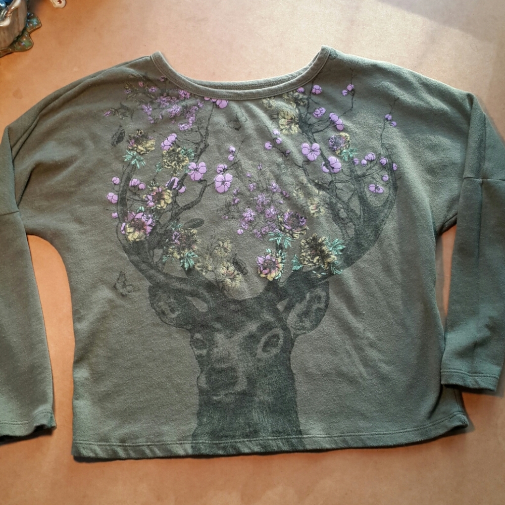 L.O.L. Vintage Deer with Flower Crown Sweatshirt